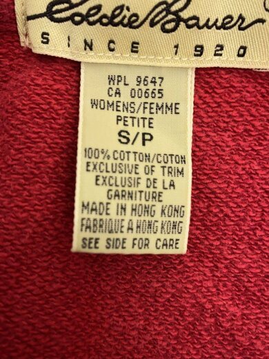 商品画像：ジップパーカー/S/コットン/RED/00183 4