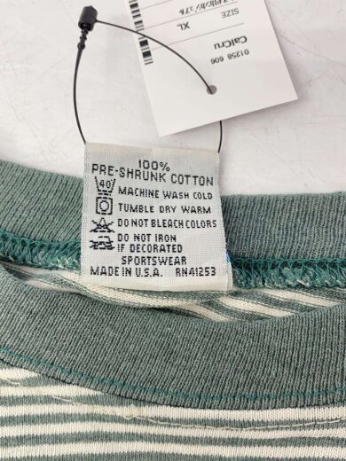 商品画像：Tシャツ/XL/コットン/GRN/ボーダー// 4