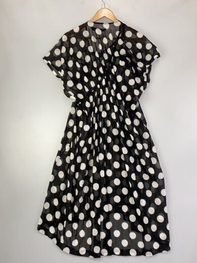 商品画像：半袖ワンピース/XS/コットン/BLK/ドット/JI-O044/22SS/裾チェーン半袖シアーワンピース// 2