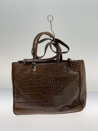 商品画像：クロコ型押し/トートバッグ/レザー/BRW 3