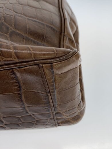 商品画像：クロコ型押し/トートバッグ/レザー/BRW 7