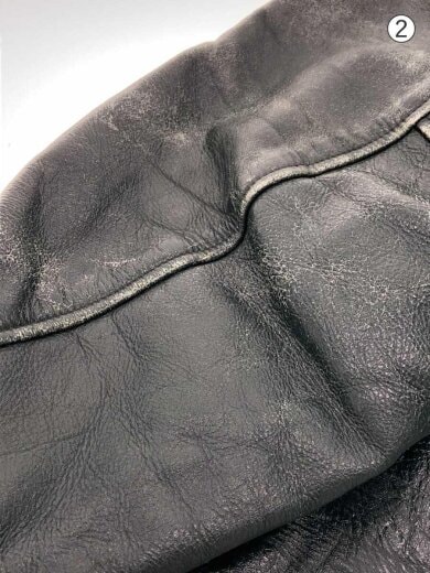 商品画像：スタジャン/--/ウール/GRN/70S～80S/レザー使用感/袖口破れ 6