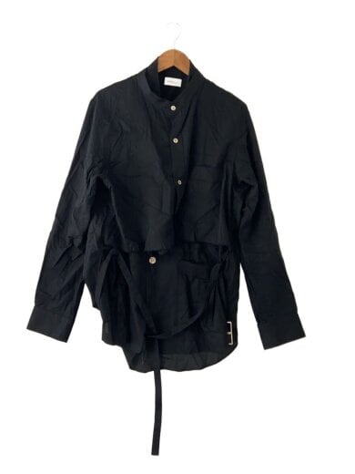 商品画像：Layered Vest Shirts inside/長袖シャツ/3/コットン/BLK/23aw-b-bl01// 1