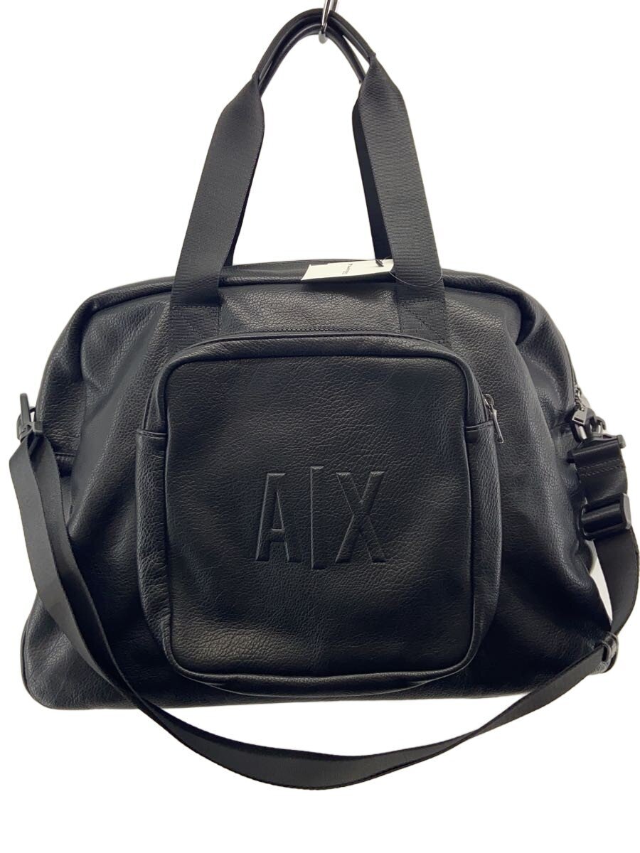 ARMANI EXCHANGE / ボストンバッグ/レザー/BLK/無地