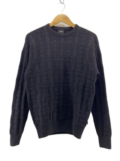 画像：HUFニット・セーター(薄手)/M/コットン/BLK/kn005131