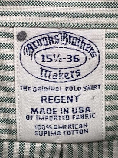 商品画像：半袖シャツ/15.5/ポリエステル/GRN/ストライプ 3