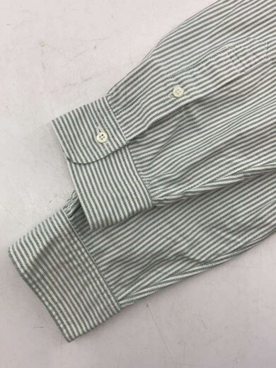 商品画像：半袖シャツ/15.5/ポリエステル/GRN/ストライプ 4