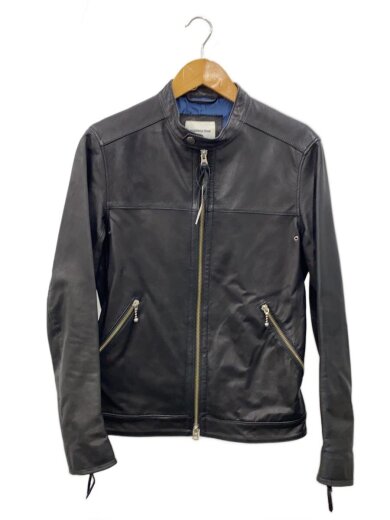 商品画像：シングルライダースジャケット/1/山羊革/BLK/無地/1286-199-0158 1