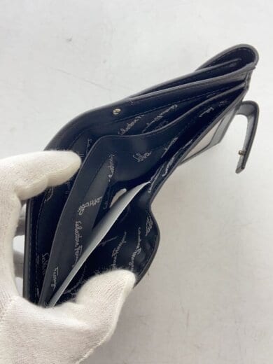 商品画像：Wホック/ガンチーニ/2つ折り財布/レザー/BLK/無地 6