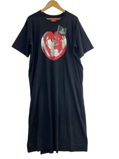 画像：Vivienne Westwood半袖ワンピース/0/コットン/BLK/プリント/17-12-5310131