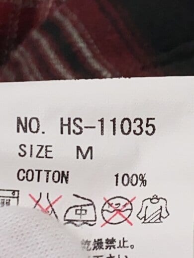 商品画像：長袖シャツ/M/コットン/RED/チェック/HS-11035// 4