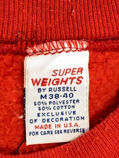 商品画像：SUPER WEIGHTS/90s/By RUSSELL/ラグラン/USA製/スウェット/M/コットン/RED 3