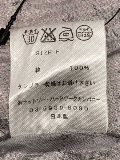 商品画像：長袖ワンピース/FREE/コットン/GRY/花柄/襟元シミ有 6