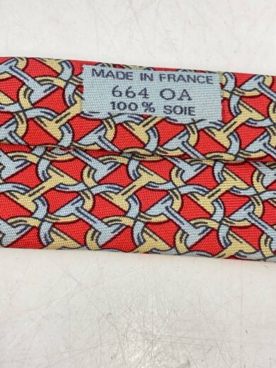 商品画像：ネクタイ/チェーン/シルク/RED/総柄/メンズ/664 oa 4