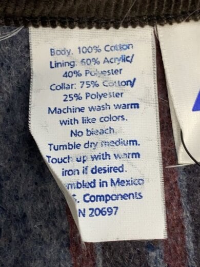 商品画像：ダックカバーオール/メキシコ製/90s~00s/襟コーデュロイ/ブランケットライナー/ブラウン/38 4