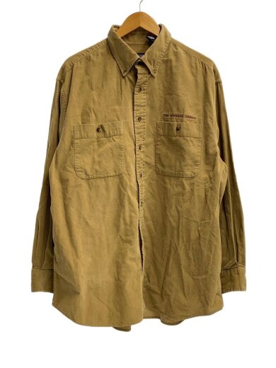 商品画像：90s/フィリピン製/BDシャツ/長袖コーデュロイシャツ/L/コットン/キャメル/企業刺繍 1