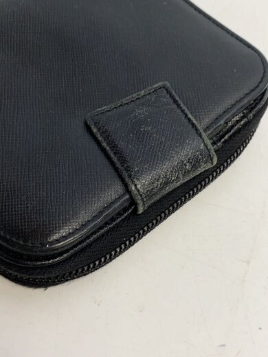 画像：PRADA2つ折り財布/レザー/BLK/メンズ6
