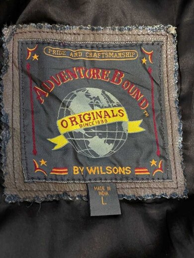 商品画像：レザージャケット・ブルゾン/ジップアップ/比翼スナップ/L/牛革/BRW 3