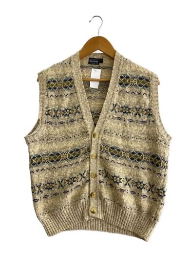 商品画像：70s/イングランド製/ニットベスト/S/コットン/マルチカラー 1