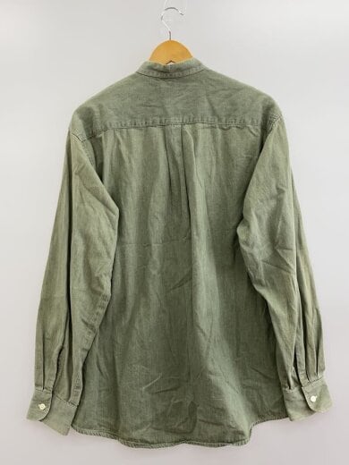 商品画像：90s/巨人タグ/バンドカラーシャツ/長袖シャツ/M/コットン/カーキ 2