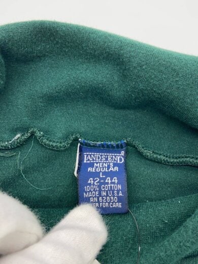 商品画像：90s/USA製/タートルネックカットソー/長袖Tシャツ/L/コットン/グリーン/無地/ブランク// 3