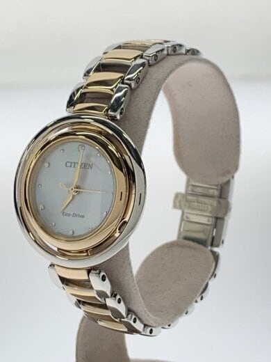 商品画像：ソーラー腕時計/アナログ/ステンレス/WHT/GLD/E031-R010000/EM0666-97D 2