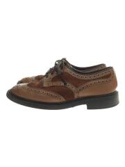 ドレスシューズ/US8.5/レザー×キャンバス/コンビ/BRW/スウェード/M6973//レースアップ カントリー ウィングチップ メダリオン 外羽根