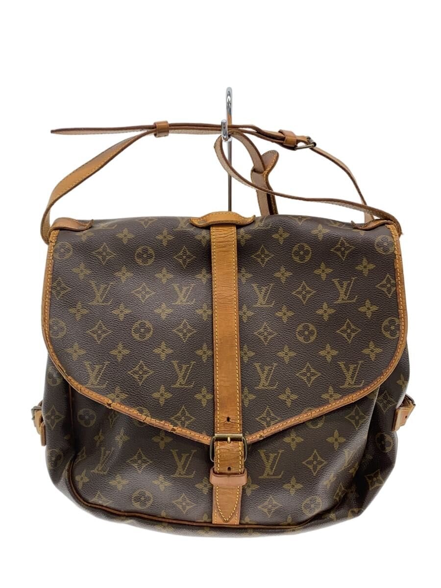 LOUIS VUITTON / 1)ソミュール35_モノグラム・キャンバス/レザー/BRW