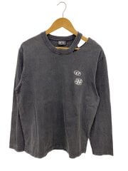 T-CRANE-LS-SLITS/長袖Tシャツ/S/コットン/GRY/A09598