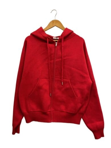 商品画像：OVER KNIT HOODIE/ジップパーカー/FREE/ポリエステル/RED/030HAZ70-3741// 1