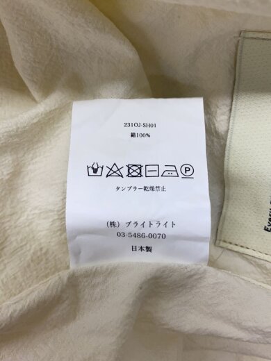 商品画像：BAND COLLAR LONG TAIL SHIRTS/15.5/コットン/CRM/無地/231OJ-SH01// 5
