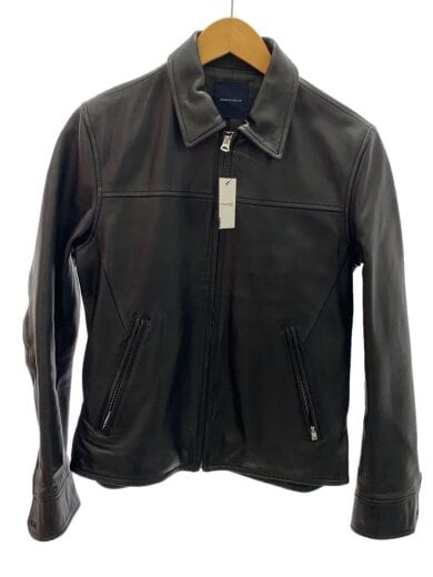 商品画像：シングルライダースジャケット/1/羊革/BLK/無地/AKS-M162-BL018 1