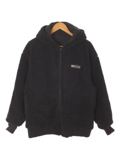 画像：GRIP SWANYリバーシブルボアパーカー/ジップパーカー/L/ポリエステル/BLK/GSJ-661