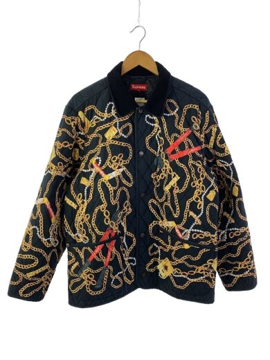 商品画像：キルティングジャケット/L/コットン/BLK/総柄 1