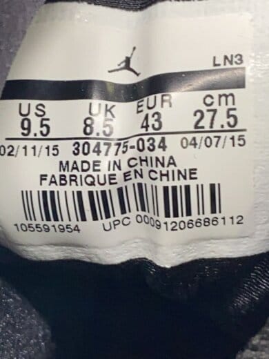 商品画像：AIR JORDAN 7 RETRO/エアジョーダンレトロ/ブラック/304775-034/27.5cm/BLK/ 5