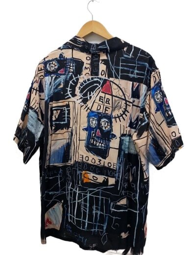 商品画像：半袖シャツ/M/レーヨン/BLK/総柄/BASQQUIAT-WM-HI09 2