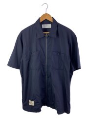 タグ付/ZIP UP WORK SHIRT 25/半袖シャツ/XXL/ポリエステル/783-5123022