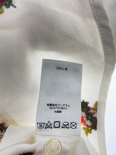 商品画像：長袖シャツ/S/コットン/WHT/総柄 4