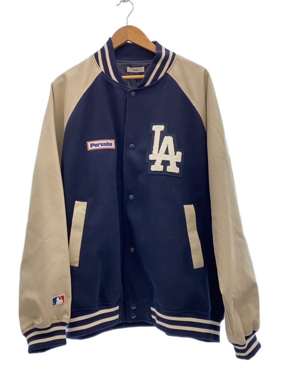 Perushu / スタジャン/LL/ポリエステル/NVY/無地/PE033031BW