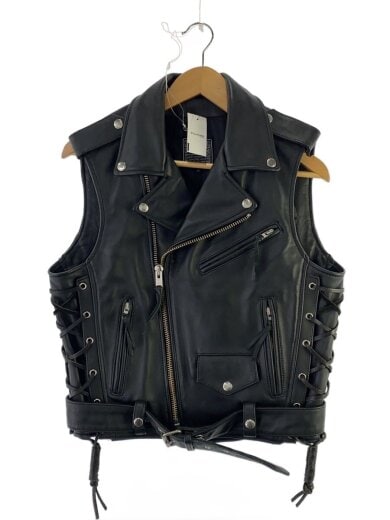 商品画像：ダブルライダースジャケット/M/ポリエステル/BLK/無地 1