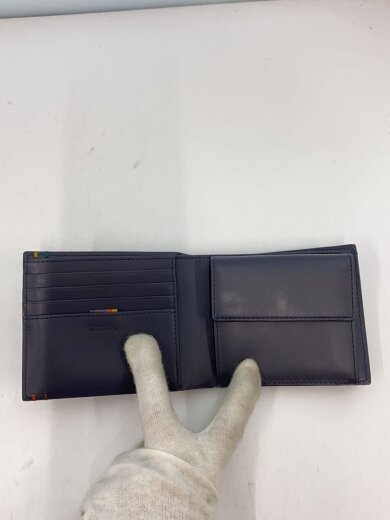 商品画像：2つ折り財布/レザー/BLK/無地/メンズ/553-410// 4