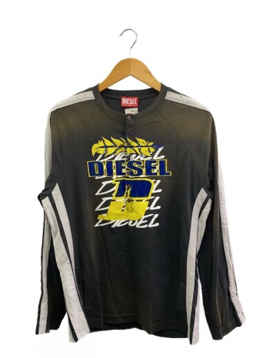 商品画像：ヘンリーネックカットソー/XS/コットン/BLK/プリント/A14851 1