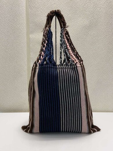 商品画像：トートバッグ/--/マルチカラー/ストライプ/ストライプニット ハンモックトート 3