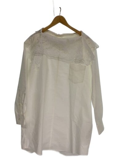 商品画像：長袖ブラウス/38/コットン/WHT/TP251-FJ208/Lace boat neck shirt 1