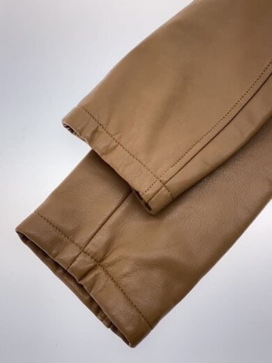 商品画像：ジップアップ レザーブルゾン/50/子羊/CML/薄いシミ、カビ有 6