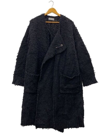 商品画像：Raised long cardigan/カーディガン(厚手)/3/ウール/BLK/HL-K76-187 1