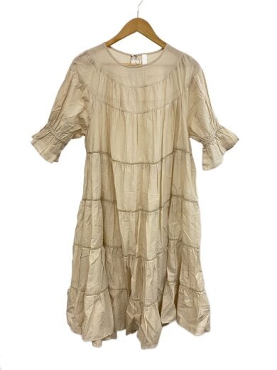 商品画像：半袖ワンピース/--/コットン/BEG/無地/9910300021 1