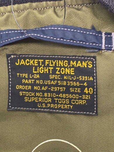 商品画像：フライトジャケット/40/ナイロン/NVY/M13737 3