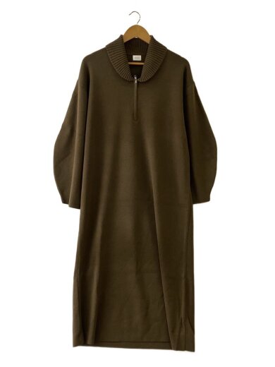 商品画像：SHAWL COLLAR KNIT ONE PIECE/M/アクリル/KHK/87112-5122 1