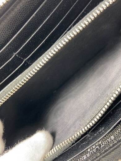 商品画像：中心下部ベタツキ有/ラウンドジップ/長財布/レザー/BLK/レディース/358094// 5